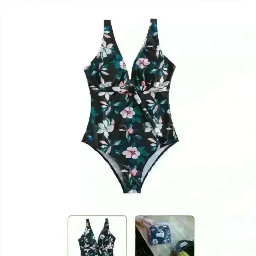 womens Sexy floral one piece swimsuit medium new!